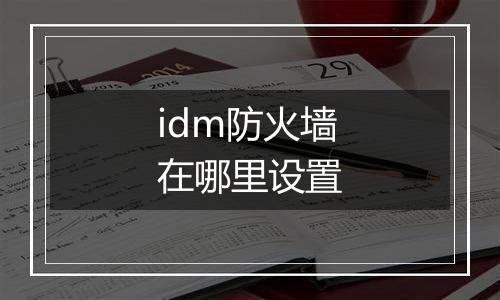 idm防火墙在哪里设置