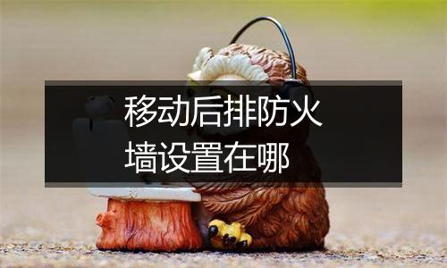移动后排防火墙设置在哪