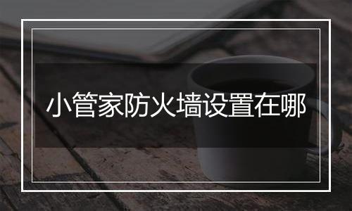 小管家防火墙设置在哪