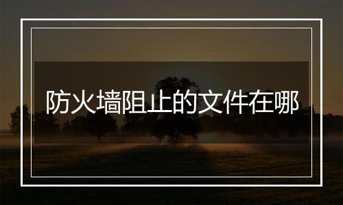防火墙阻止的文件在哪