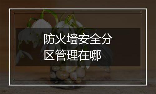防火墙安全分区管理在哪