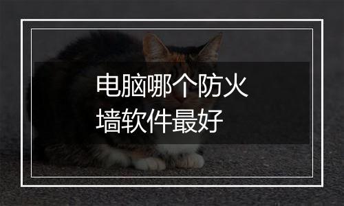 电脑哪个防火墙软件最好