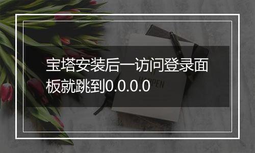 宝塔安装后一访问登录面板就跳到0.0.0.0