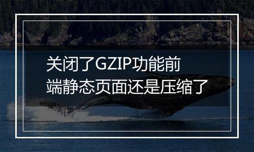 关闭了GZIP功能前端静态页面还是压缩了
