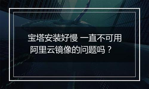 宝塔安装好慢 一直不可用 阿里云镜像的问题吗？