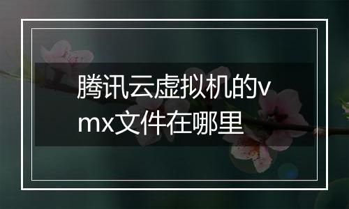 腾讯云虚拟机的vmx文件在哪里