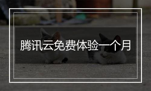 腾讯云免费体验一个月
