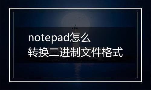 notepad怎么转换二进制文件格式