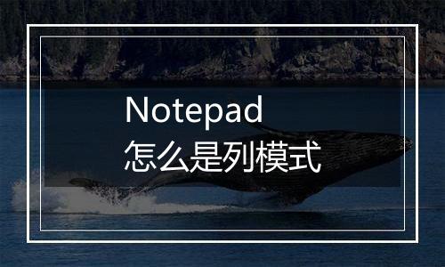 Notepad怎么是列模式