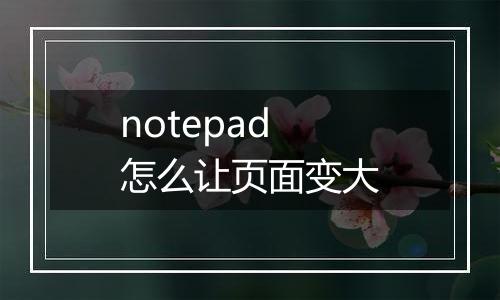 notepad怎么让页面变大