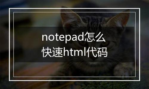 notepad怎么快速html代码