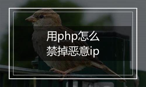 用php怎么禁掉恶意ip