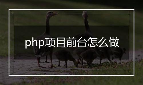 php项目前台怎么做