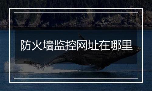 防火墙监控网址在哪里