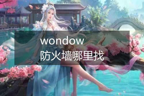 wondow防火墙哪里找