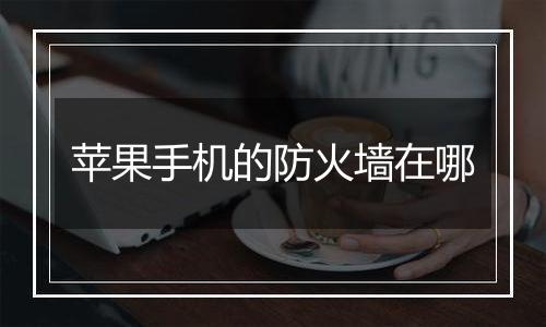 苹果手机的防火墙在哪