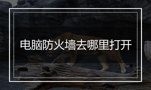 电脑防火墙去哪里打开
