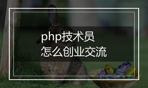 php技术员怎么创业交流