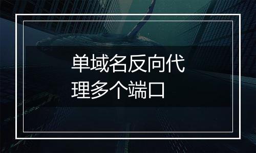 单域名反向代理多个端口