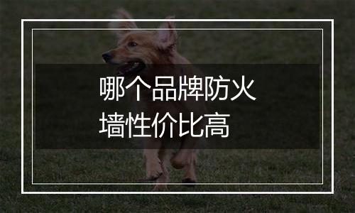 哪个品牌防火墙性价比高