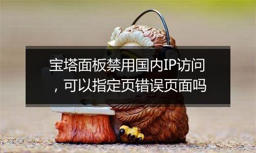宝塔面板禁用国内IP访问，可以指定页错误页面吗