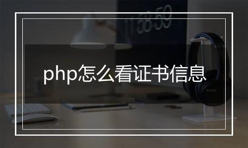 php怎么看证书信息
