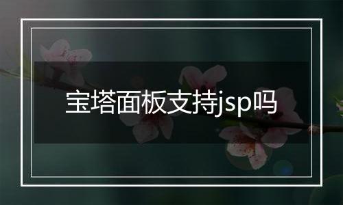 宝塔面板支持jsp吗