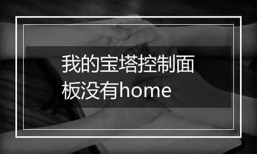 我的宝塔控制面板没有home