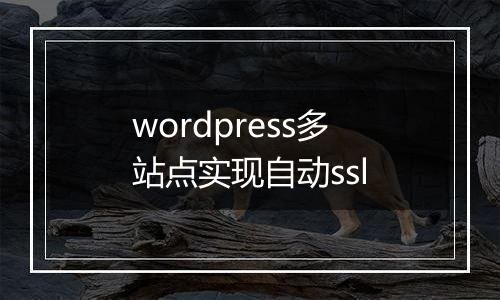 wordpress多站点实现自动ssl