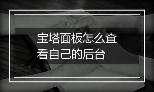 宝塔面板怎么查看自己的后台