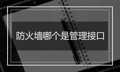 防火墙哪个是管理接口