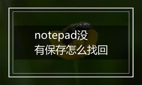notepad没有保存怎么找回