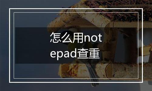 怎么用notepad查重