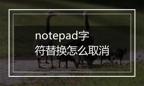 notepad字符替换怎么取消