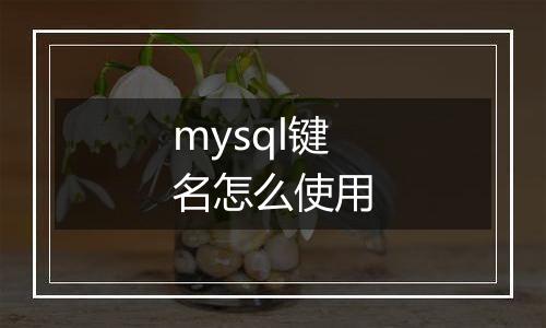 mysql键名怎么使用