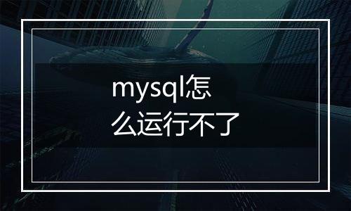 mysql怎么运行不了