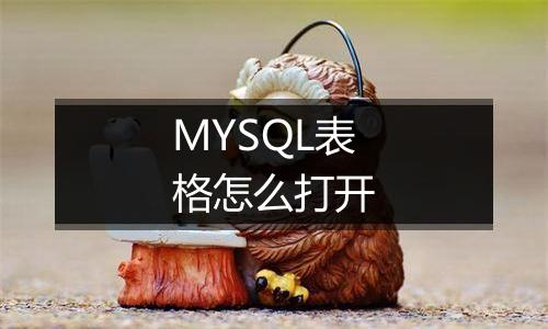 MYSQL表格怎么打开