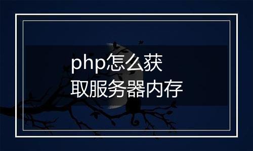 php怎么获取服务器内存