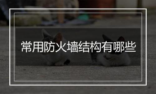 常用防火墙结构有哪些