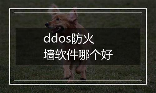 ddos防火墙软件哪个好