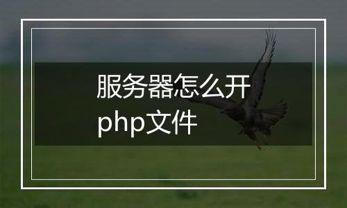 服务器怎么开php文件