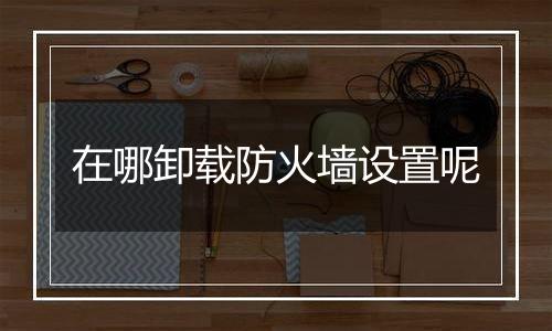 在哪卸载防火墙设置呢