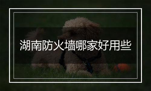 湖南防火墙哪家好用些