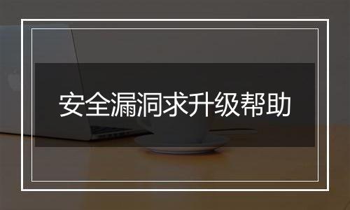 安全漏洞求升级帮助