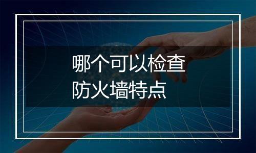 哪个可以检查防火墙特点
