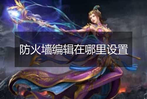 防火墙编辑在哪里设置