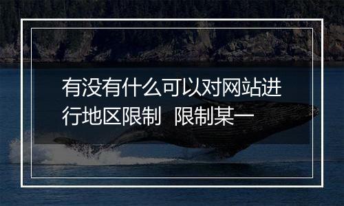 有没有什么可以对网站进行地区限制 限制某一
