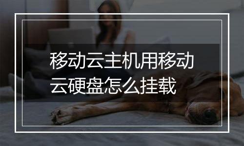 移动云主机用移动云硬盘怎么挂载