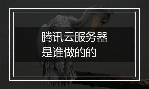 腾讯云服务器是谁做的的