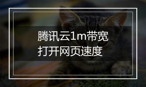 腾讯云1m带宽打开网页速度